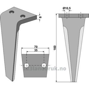 Fresetind til Horisontalfres - 160x70x8mm - Lipco, R2