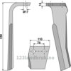 Fresetind til Horisontalfres 350mm - 350x110x16mm - Venstre - Rabe