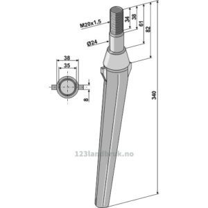 Fresetind til Horisontalfres 340mm - 340xM20x1,5mm - Frandent