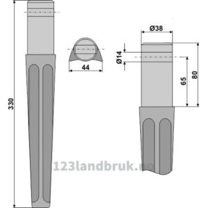 Fresetind til Horisontalfres 330mm - 330mm - Vigolo