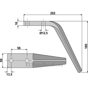 Fresetind til Horisontalfres - 180x50mm - Tornado