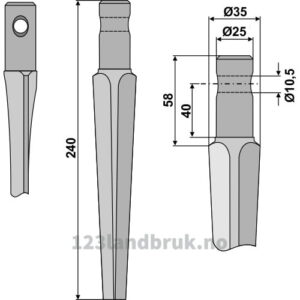 Fresetind til Horisontalfres - 240mm - Pegoraro