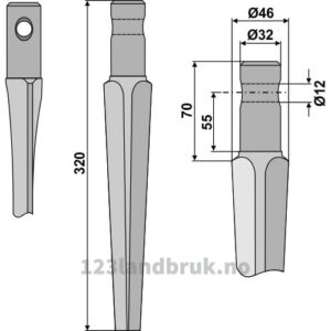Fresetind til Horisontalfres - 320mm - Pegoraro, Rau