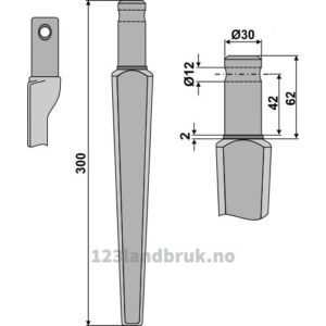 Fresetind til Horisontalfres 300mm - 300mm - Pegoraro