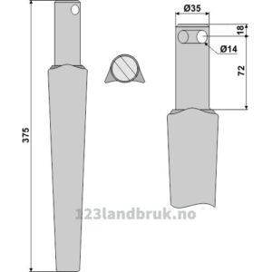Fresetind til Horisontalfres 375mm - 375mm - Eros