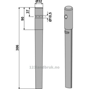 Fresetind til Horisontalfres - 306mm - Breviglieri, Schmotzer