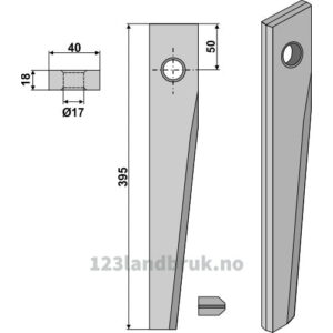 Fresetind til Horisontalfres for HR 1000-Serie 395mm - 395x40x18mm - Kuhn