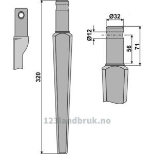 Fresetind til Horisontalfres - 320mm - Kongskilde, Pegoraro, Rau