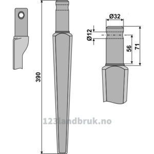 Fresetind til Horisontalfres 390mm - 390mm - Kongskilde, Pegoraro