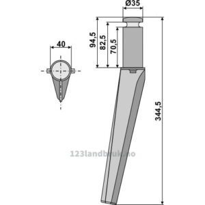 Fresetind til Horisontalfres 344,5mm - 344,5x35mm - Krone