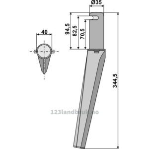 Fresetind til Horisontalfres 344,5mm - 344,5x35mm - Krone