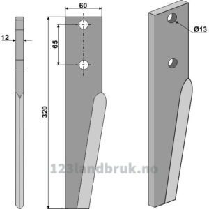 Fresetind til Horisontalfres - 320x60x12mm - Perugini