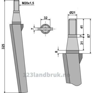 Fresetind til Horisontalfres 325mm - 325xM20x1,5mm - Remac, Vigolo
