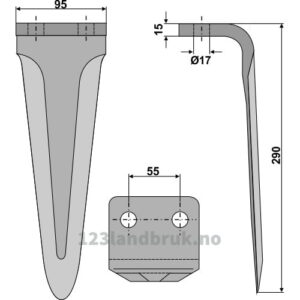 Fresetind til Horisontalfres - 290x95x15mm - Morra