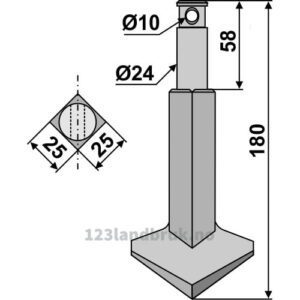 Rotorfreskniv til - 180x25x25mm - Rau
