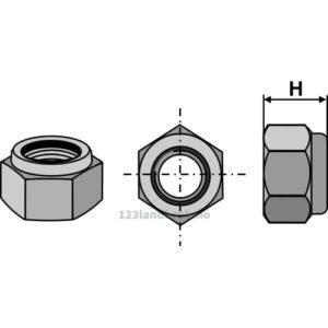 Låsemutter - 8.8 - M20x1,5x20mm