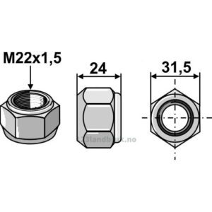 Mutter - konisk - 8.8 - M22x1,5x24mm