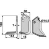 Rotorfreskniv - 168x80x7mm - Venstre - Palladino, Sandri