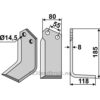 Rotorfreskniv - 185x80x8mm - Høyre - Sicma (Miglianico)