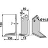 Rotorfreskniv - 180x80x7mm - Venstre - Sicma (Miglianico)
