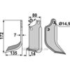 Rotorfreskniv - 172x80x7mm - Venstre - Sicma (Miglianico)
