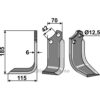 Rotorfreskniv - 185x70x6mm - Venstre - Sicma (Miglianico)