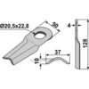 Slåmaskinkniv - 128x50x4mm - Kuhn – Kverneland – Taarup