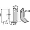 Rotorfreskniv - 190x70x7mm - Venstre - Muratori, Sovema