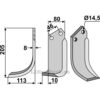 Rotorfreskniv - 205x80x8mm - Venstre - Muratori, Sovema