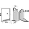 Rotorfreskniv - 175x70x7mm - Venstre - Forigo-Roteritalia, Sovema