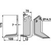 Rotorfreskniv - 175x70x7mm - Venstre - Muratori, Sovema