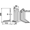 Rotorfreskniv - 200x80x8mm - Venstre - Sovema