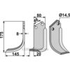 Rotorfreskniv - 175x80x8mm - Venstre - Sovema