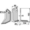 Rotorfreskniv - 183x80x8mm - Høyre - Tortella