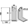 Rotorfreskniv - 160x60x6mm - Venstre - Tortella