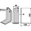 Rotorfreskniv - 160x60x6mm - Høyre - Tortella