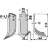 Rotorfreskniv 210x90x10 - 210x90x10mm - Høyre - Tortella