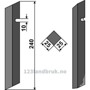 Rotorfreskniv til - 240x25mm - Tortella