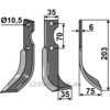 Rotorfreskniv - 203x35x6mm - Høyre - Yanmar