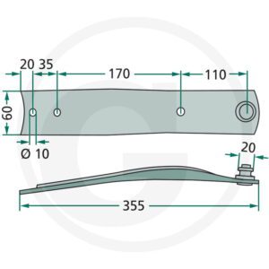Knivholder - 355x60mm - Bellon