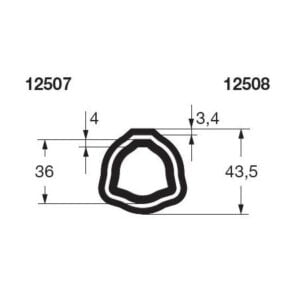 Bondioli & Pavesi PROFILRØR G4 Ø43,5x3,4mm. 1,5M