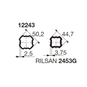 Bondioli & Pavesi PROFILRØR S4R Ø50,2x2,5mm for Rilsan 1,5