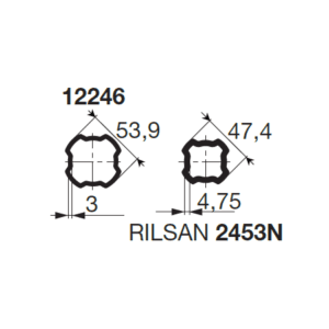 Bondioli & Pavesi PROFILRØR S6R Ø53,9x3,0mm f/Rilsan 1,05M