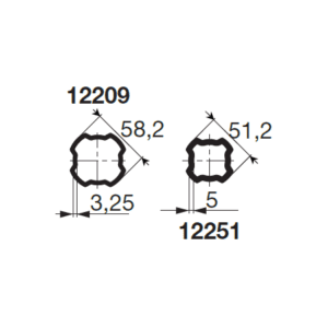 Bondioli & Pavesi PROFILRØR S8 Ø51,2x5,0mm. 1,5M