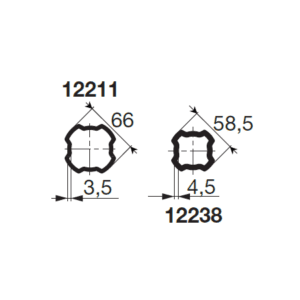 Bondioli & Pavesi PROFILRØR S9 Ø58,5x4,5mm. 1,5M