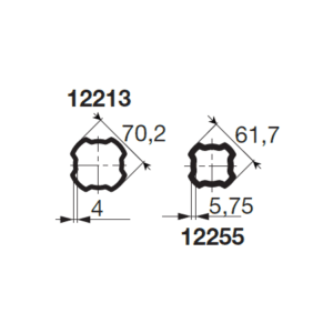 Bondioli & Pavesi PROFILRØR SH /S0 Ø61,7x5,7mm. 1,0M