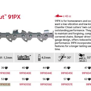 Oregon Sagkjede 3/8" Low Profile™ - 1.3 mm - 53DL - 91PX - 14" - AdvanceCut™ - 91PX053E