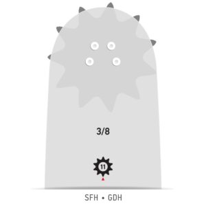 Oregon Sverd 3/8" - 1.5 mm - 56DL - 15" - D009 - PowerCut™ - 158RNDD009