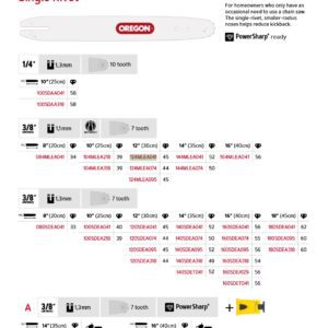 Oregon Sverd 3/8" Low Profile™ - 1.1 mm - 45DL - 12" - A041 - Single Rivet - 124MLEA041