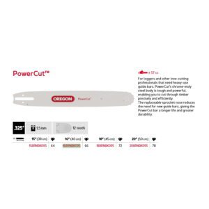 Oregon Sverd .325" - 1.5 mm - 66DL - 16" - K095 - PowerCut™ - 168RNBK095